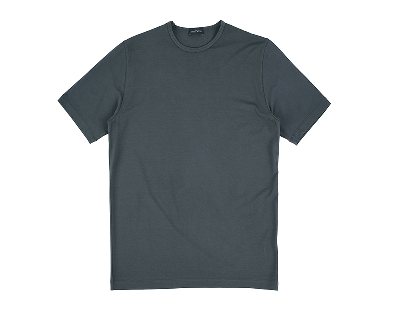 [PHIL PETTER] 그라파이트 그레이 숏 슬리브 스트레치 크루넥 티셔츠